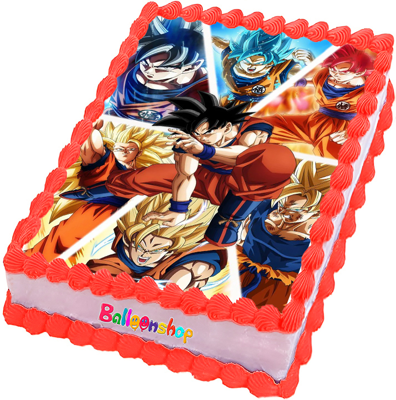 Cialda ostia senza glutine per torta rettangolare, DRAGON BALL Z, personalizzata con nome, disco, dolce, torte, cialde, ostie, cake topper, decorazioni, BQ