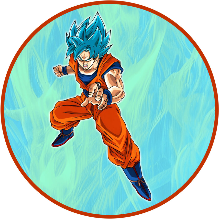 Cialda ostia senza glutine per torta tonda, DRAGON BALL Z, GOKU, personalizzata con nome, disco, dolce, torte, cialde, ostie, cake topper, decorazioni, AR