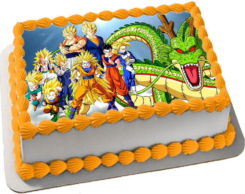 Cialda ostia senza glutine per torta rettangolare, DRAGON BALL Z, personalizzata con nome, disco, dolce, torte, cialde, ostie, cake topper, decorazioni, CA