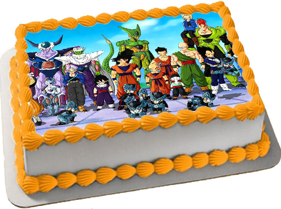Cialda ostia senza glutine per torta rettangolare, DRAGON BALL Z, personalizzata con nome, disco, dolce, torte, cialde, ostie, cake topper, decorazioni, CC