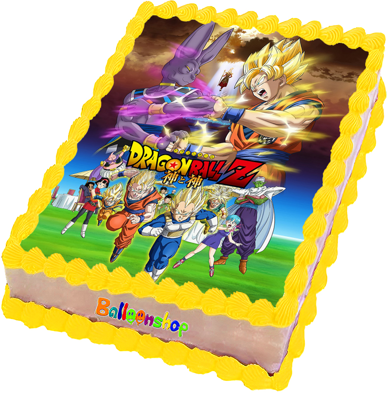 Cialda ostia senza glutine per torta rettangolare, DRAGON BALL Z, personalizzata con nome, disco, dolce, torte, cialde, ostie, cake topper, decorazioni, DE