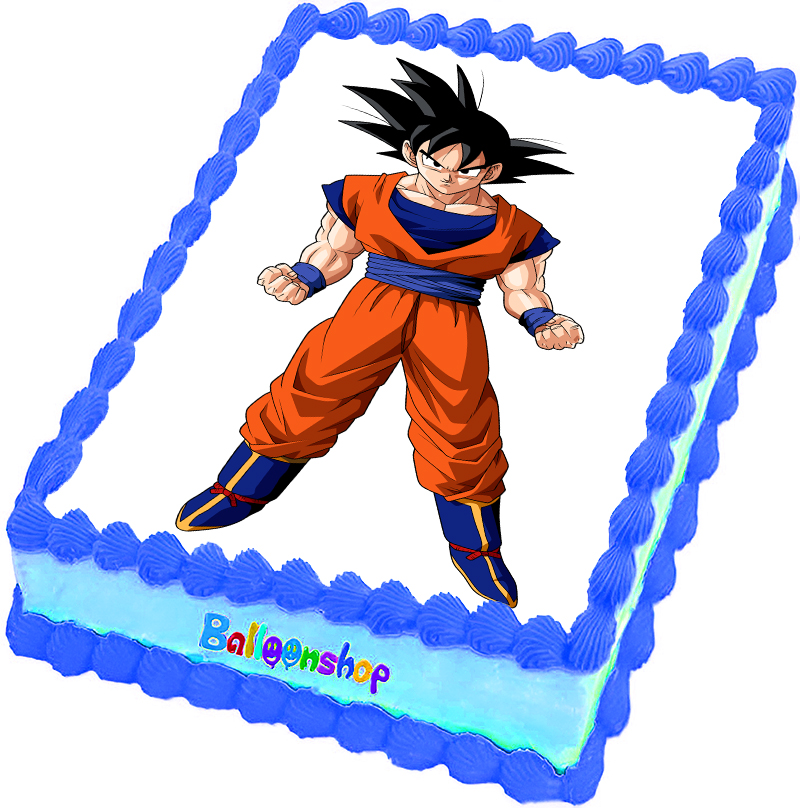 Cialda ostia senza glutine per torta rettangolare, DRAGON BALL Z, GOKU, personalizzata con nome, disco, dolce, torte, cialde, ostie, cake topper, decorazioni, BD