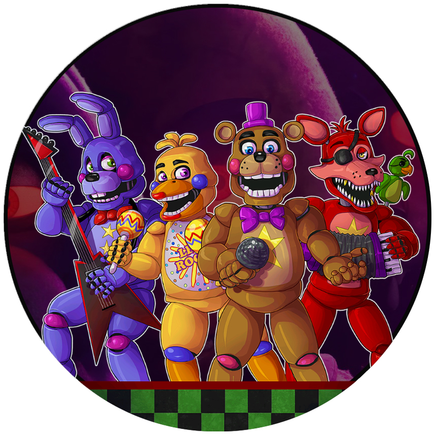 Cialda in ostia per torta tonda commestibile senza glutine, FNAF, FIVE NIGHTS AT FREDDY'S, personalizzata con nome, disco, dolce, torte, cialde, fogli, ostie, cake topper, decorazioni, AV