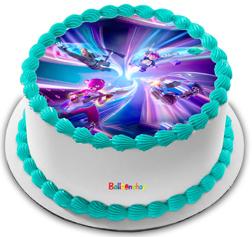 Cialda in ostia commestibile per torta tonda FORTNITE, personalizzata con nome, disco, dolce, torte, cialde, foglio, ostie, cake topper, decorazioni, AD