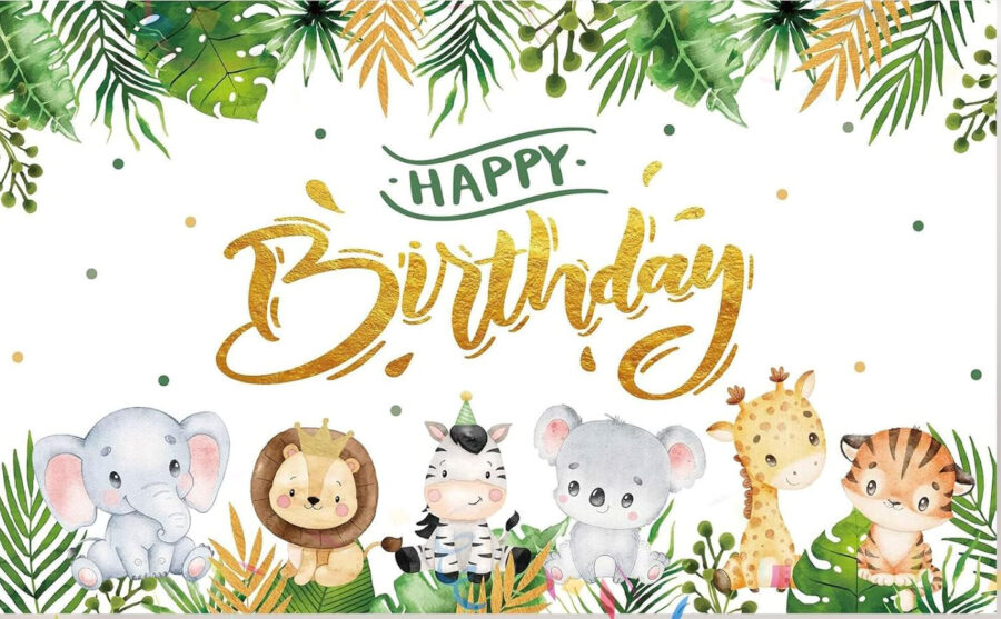 Cialda ostia senza glutine per torta rettangolare, ANIMALI GIUNGLA, personalizzata con nome, disco, dolce, torte, cialde, ostie, cake topper, decorazioni, AA - immagine 2