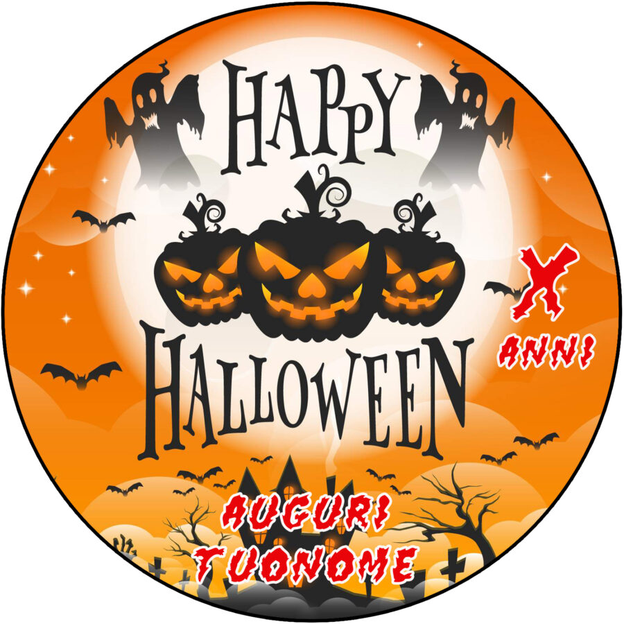 Cialda ostia per torta tonda commestibile senza glutine HALLOWEEN, personalizzata con nome, disco, dolce, torte, cialde, fogli, ostie, cake topper, decorazioni, AI