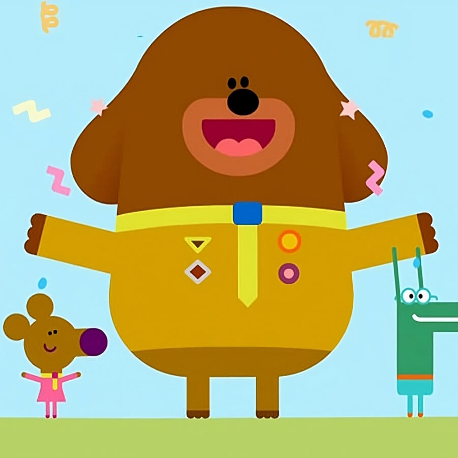 Cialda per torta in ostia commestibile rettangolare HEY DUGGEE, personalizzata con nome, disco, dolce, torte, cialde, ostie, cake topper, decorazioni, AC