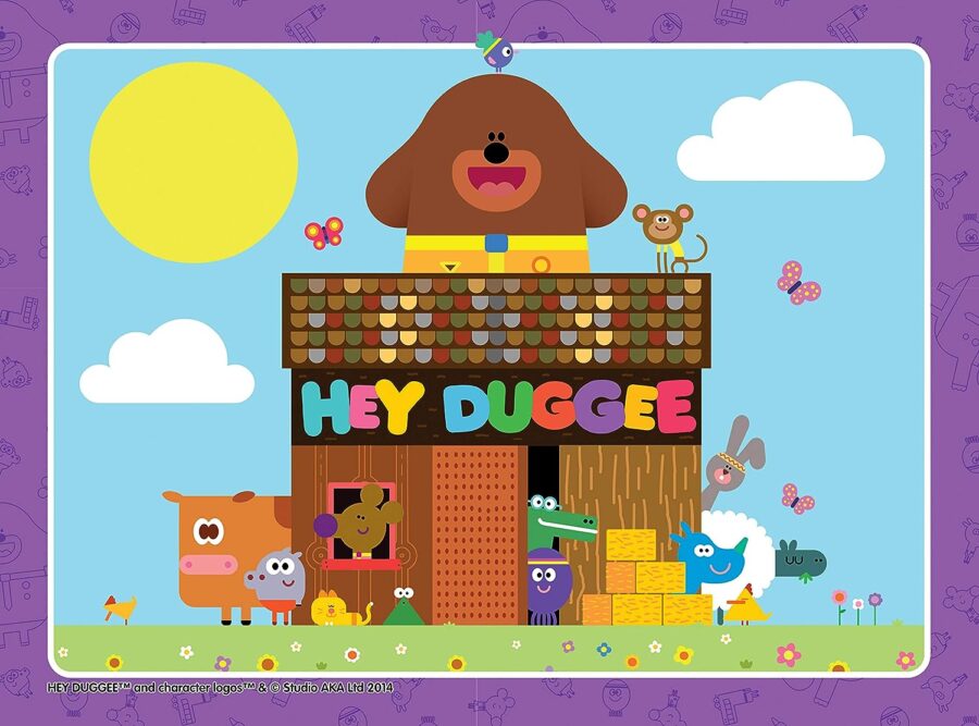 Cialda in ostia commestibile per torta rettangolare HEY DUGGEE, personalizzata con nome, disco, dolce, torte, cialde, ostie, cake topper, decorazioni, 09