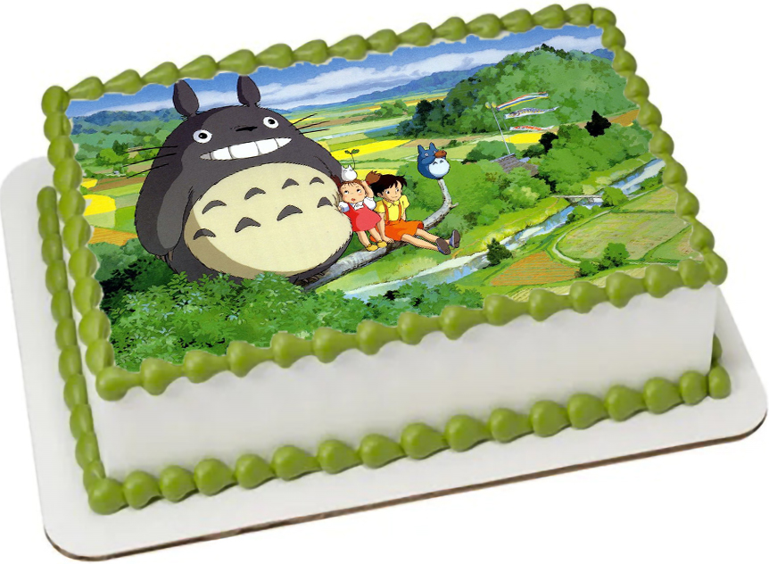 Cialda ostia per torta senza glutine rettangolare, IL MIO VICINO TOTORO, personalizzata con nome, disco, dolce, torte, cialde, fogli, ostie, cake topper, decorazioni, AA