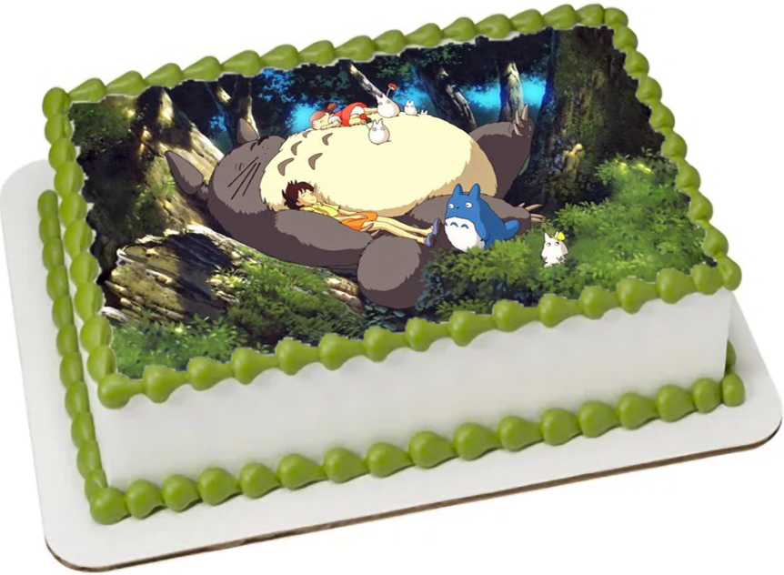 Cialda ostia per torta senza glutine rettangolare, IL MIO VICINO TOTORO, personalizzata con nome, disco, dolce, torte, cialde, fogli, ostie, cake topper, decorazioni, AE