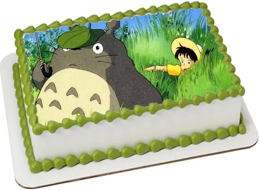 Cialda ostia per torta senza glutine rettangolare, IL MIO VICINO TOTORO, personalizzata con nome, disco, dolce, torte, cialde, fogli, ostie, cake topper, decorazioni, AI