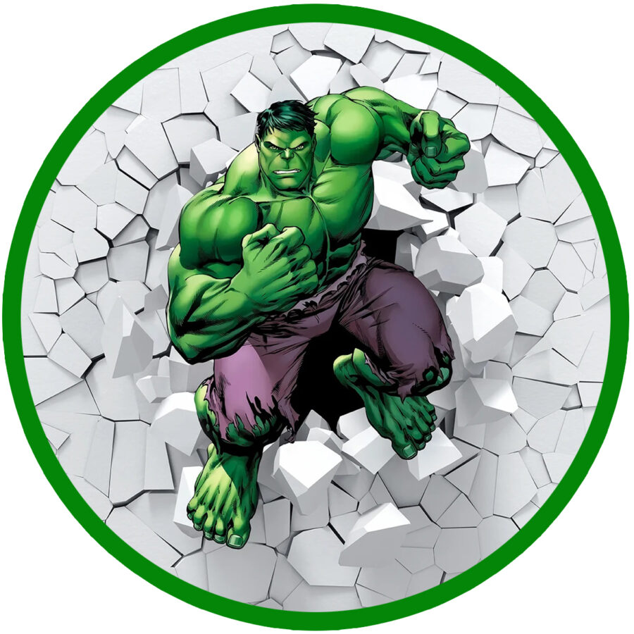 Ostia per torta senza glutine tonda, INCREDIBILE HULK, personalizzata con nome, cialda, disco, dolce, torte, cialde, fogli, ostie, cake topper, decorazioni, DG