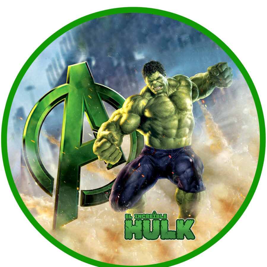 Cialda per torta senza glutine tonda, INCREDIBILE HULK, personalizzata con nome, in ostia, disco, dolce, torte, cialde, fogli, ostie, cake topper, decorazioni, AB