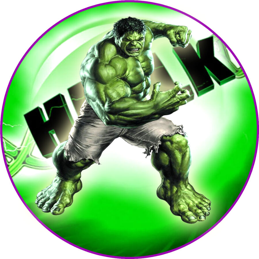 Cialda per torta senza glutine tonda, INCREDIBILE HULK, personalizzata con nome, in ostia, disco, dolce, torte, cialde, fogli, ostie, cake topper, decorazioni, AO - immagine 2
