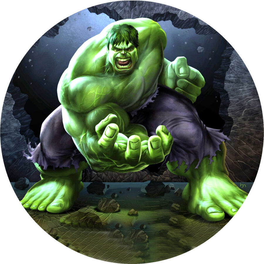Cialda per torta senza glutine tonda, INCREDIBILE HULK, personalizzata con nome, in ostia, disco, dolce, torte, cialde, fogli, ostie, cake topper, decorazioni, AR