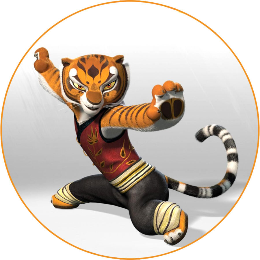 Cialda ostia per torta tonda, KUNG FU PANDA, TIGRE, personalizzata con nome, disco, dolce, torte, cialde, ostie, cake topper, decorazioni, AN