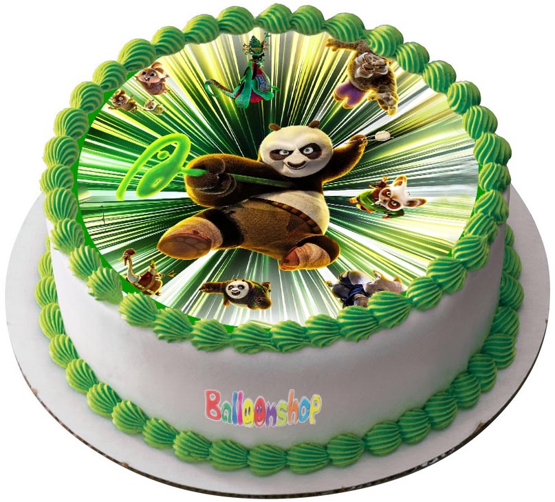 Cialda ostia per torta tonda, KUNG FU PANDA, personalizzata con nome, disco, dolce, torte, cialde, ostie, cake topper, decorazioni, BL