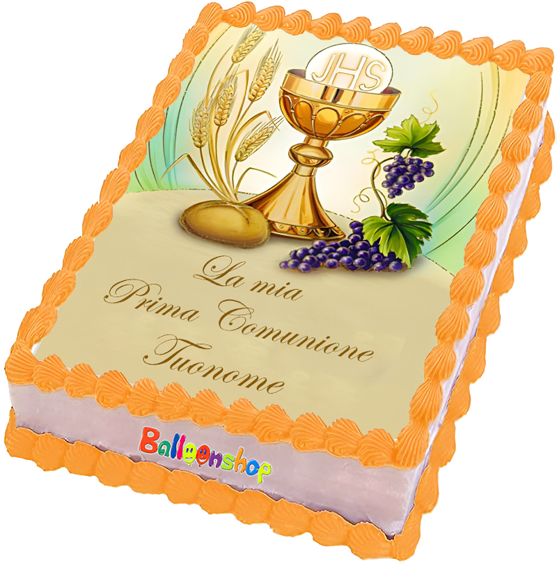 Ostia per torta senza glutine rettangolare, PRIMA COMUNIONE, personalizzata con nome, cialda, disco, dolce, torte, cialde, ostie, cake topper, decorazioni, EF