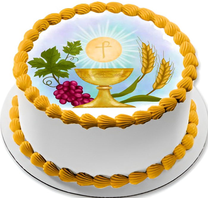 Ostia per torta senza glutine tonda, PRIMA COMUNIONE, personalizzata con nome, cialda, disco, dolce, torte, cialde, ostie, cake topper, decorazioni, EI