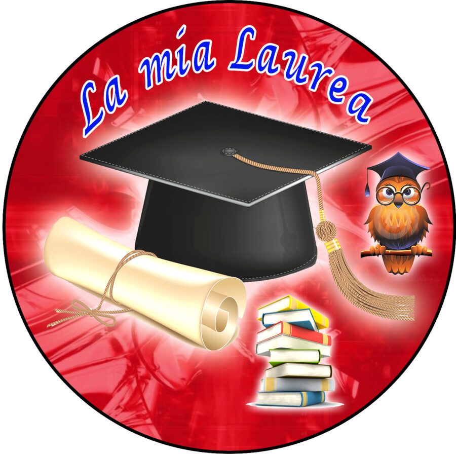 Cialda in ostia commestibile per torta tonda LAUREA, personalizzata con nome, disco, dolce, torte, cialde, foglio, ostie, cake topper, decorazioni, DA
