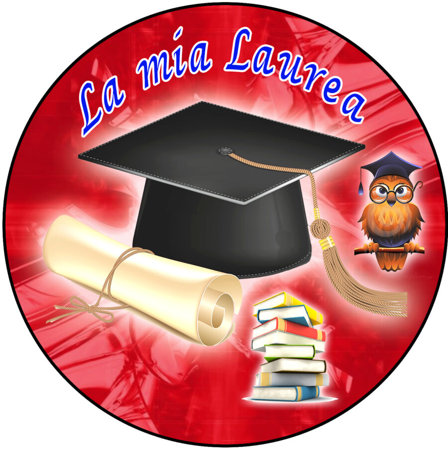 Cialda in ostia commestibile per torta tonda LAUREA, personalizzata con nome, disco, dolce, torte, cialde, foglio, ostie, cake topper, decorazioni, DA