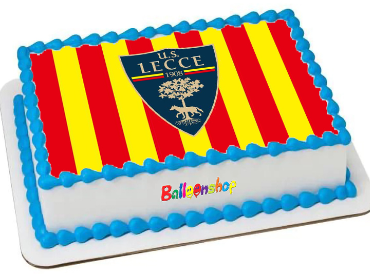 Cialda in ostia commestibile per torta rettangolare LECCE SQUADRA CALCIO, LOGO, personalizzata con nome, disco, dolce, torte, cialde, ostie, cake topper, decorazioni, AA