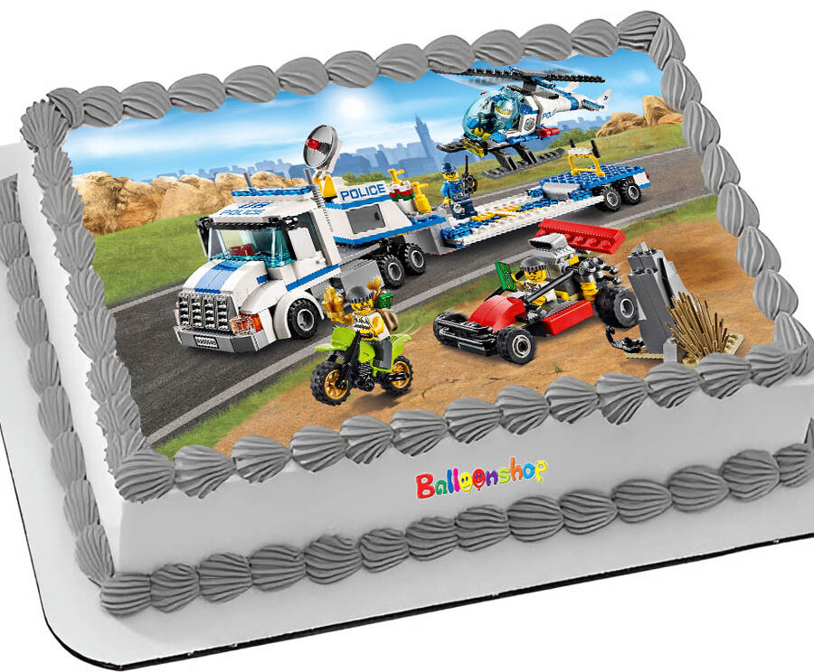 Cialda ostia senza glutine per torta rettangolare, LEGO CITY, personalizzata con nome, disco, dolce, torte, cialde, ostie, cake topper, decorazioni, AV