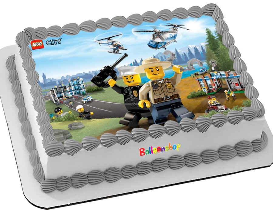 Cialda ostia senza glutine per torta rettangolare, LEGO CITY, personalizzata con nome, disco, dolce, torte, cialde, ostie, cake topper, decorazioni, BD