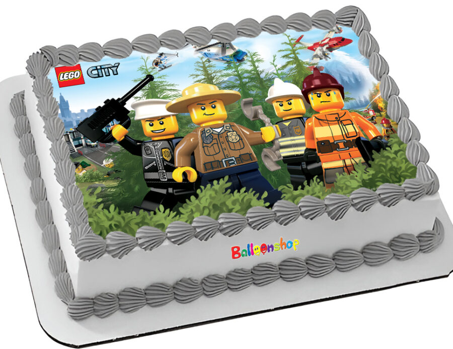 Cialda ostia senza glutine per torta rettangolare, LEGO CITY, personalizzata con nome, disco, dolce, torte, cialde, ostie, cake topper, decorazioni, BH