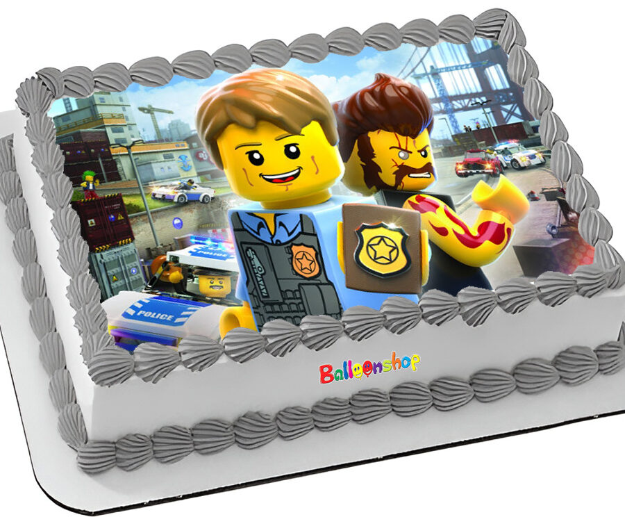 Cialda ostia senza glutine per torta rettangolare, LEGO CITY, personalizzata con nome, disco, dolce, torte, cialde, ostie, cake topper, decorazioni, BL