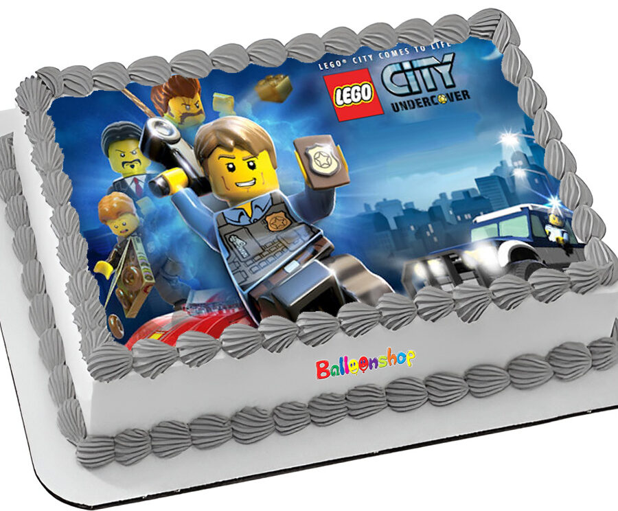 Cialda ostia senza glutine per torta rettangolare, LEGO CITY, personalizzata con nome, disco, dolce, torte, cialde, ostie, cake topper, decorazioni, BN