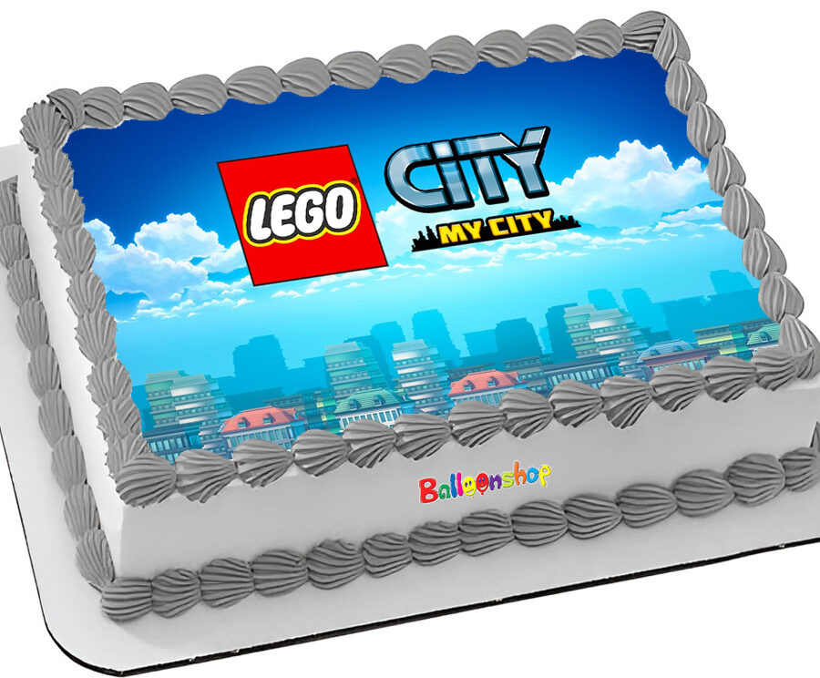 Cialda ostia senza glutine per torta rettangolare, LEGO CITY, personalizzata con nome, disco, dolce, torte, cialde, ostie, cake topper, decorazioni, BO