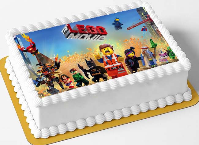Cialda ostia senza glutine per torta rettangolare, LEGO MOVIE, personalizzata con nome, disco, dolce, torte, cialde, ostie, cake topper, decorazioni, AM