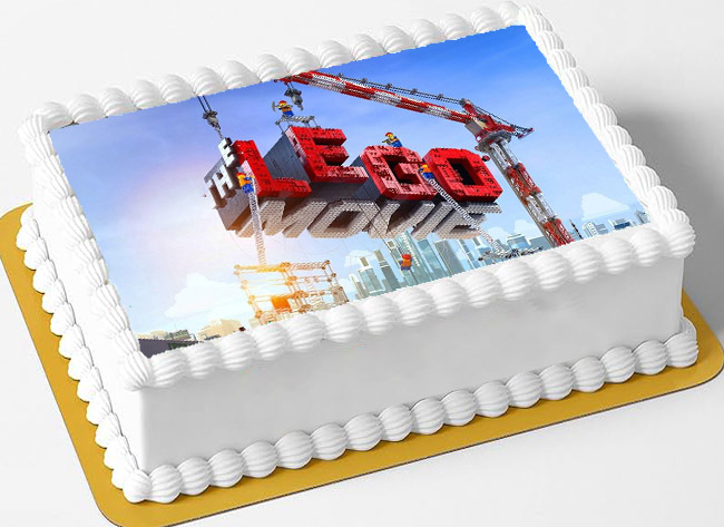 Cialda ostia senza glutine per torta rettangolare, LEGO MOVIE, personalizzata con nome, disco, dolce, torte, cialde, ostie, cake topper, decorazioni, AR