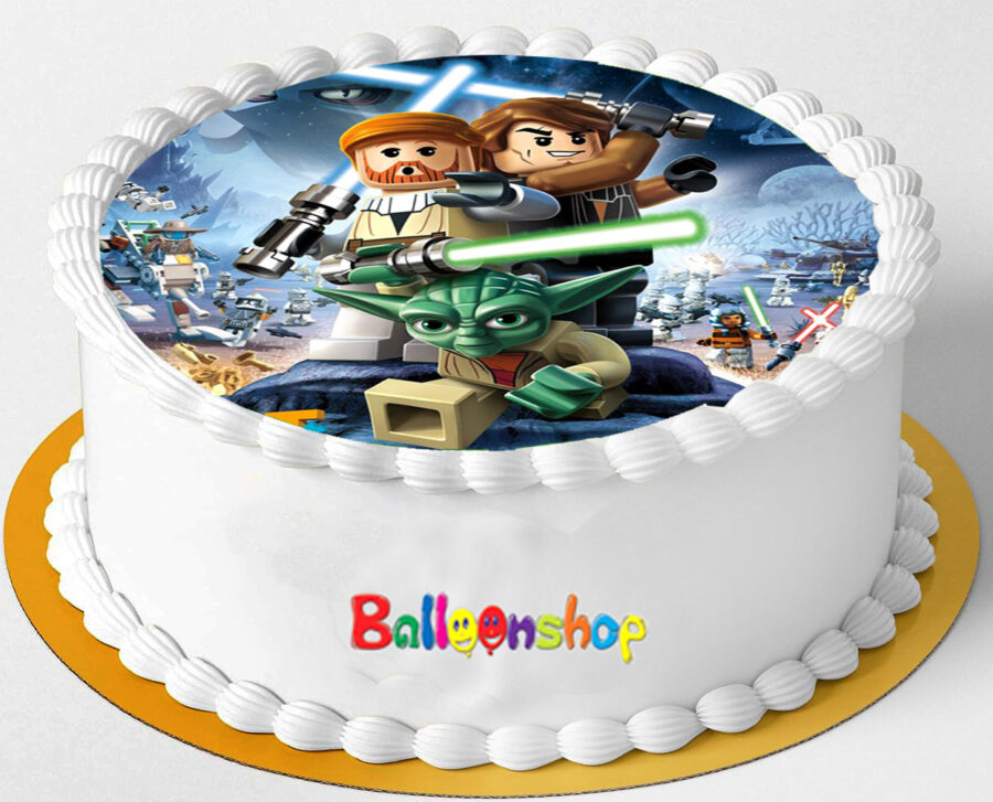 Cialda ostia senza glutine per torta tonda, LEGO STAR WARS, personalizzata con nome, disco, dolce, torte, cialde, ostie, cake topper, decorazioni, AA