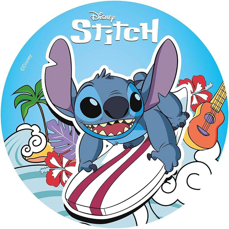 Cialda ostia per torta senza glutine tonda, LILO E STITCH, DISNEY, personalizzata con nome, cialda, disco, dolce, torte, cialde, foglio, ostie, cake topper, decorazioni, DF