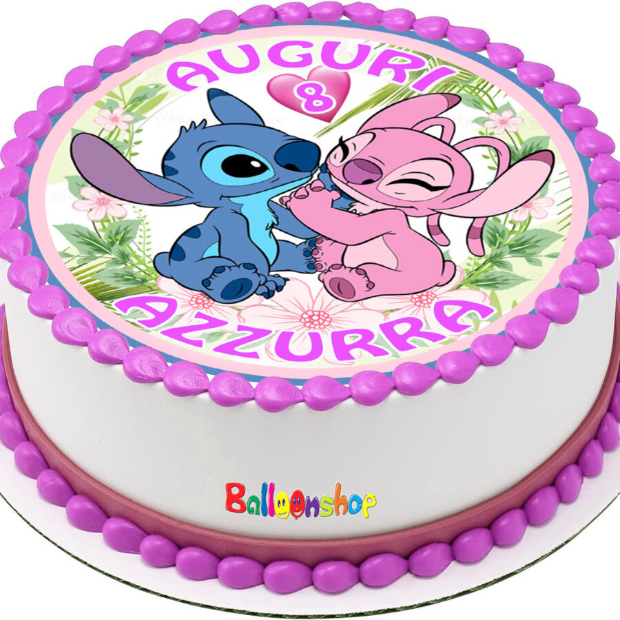 Cialda in ostia commestibile senza glutine per torta tonda LILO E STITCH, personalizzata con nome, disco, dolce, torte, cialde, foglio, ostie, cake topper, decorazioni, BL
