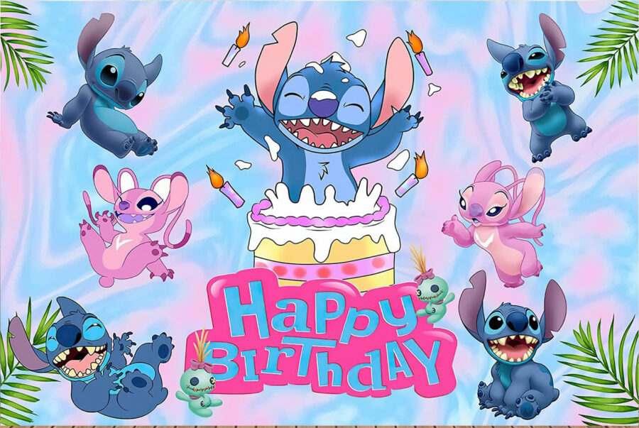 Cialda in ostia commestibile senza glutine per torta rettangolare LILO E STITCH, personalizzata con nome, disco, dolce, torte, cialde, foglio, ostie, cake topper, decorazioni, BN - immagine 2