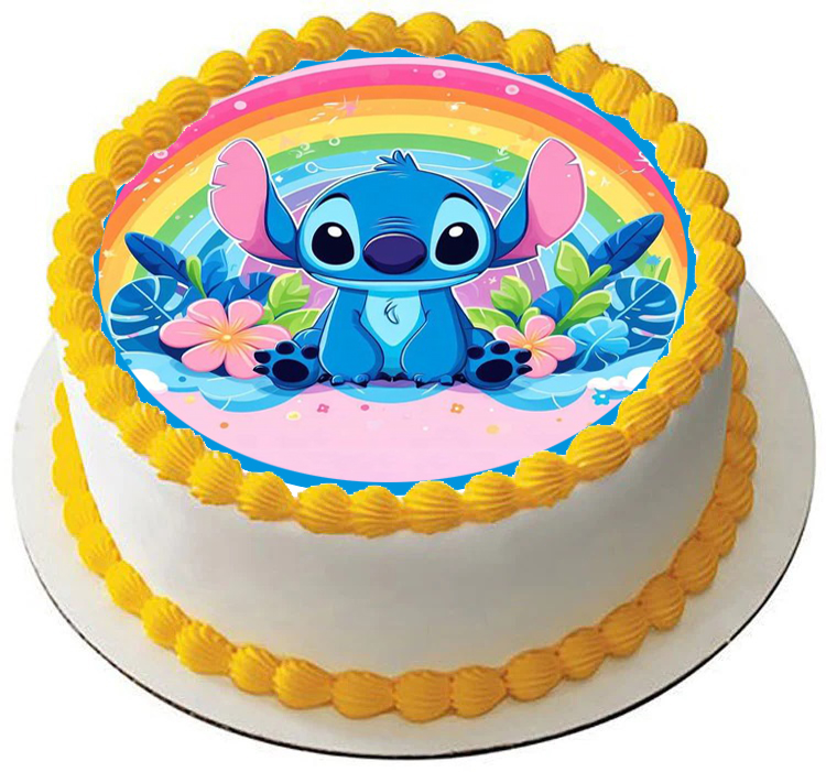 Cialda in ostia commestibile senza glutine per torta tonda LILO E STITCH, personalizzata con nome, disco, dolce, torte, cialde, foglio, ostie, cake topper, decorazioni, BT