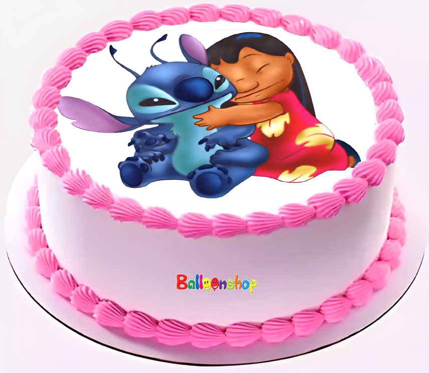 Cialda in ostia commestibile SENZA GLUTINE per torta tonda LILO E STITCH, personalizzata con nome, disco, dolce, torte, cialde, foglio, ostie, cake topper, decorazioni, BB