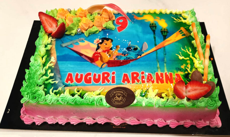 Cialda ostia per torta senza glutine rettangolare, LILO E STITCH, DISNEY, personalizzata con nome, cialda, disco, dolce, torte, cialde, foglio, ostie, cake topper, decorazioni, DG