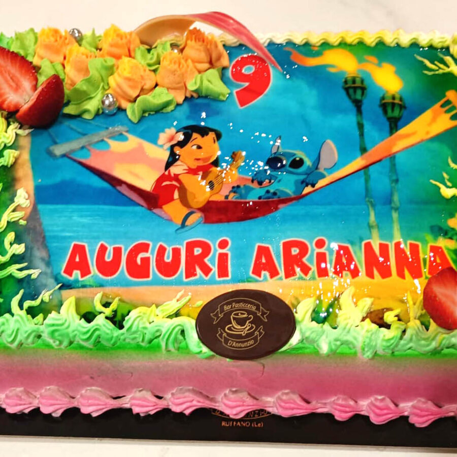 Cialda ostia per torta senza glutine rettangolare, LILO E STITCH, DISNEY, personalizzata con nome, cialda, disco, dolce, torte, cialde, foglio, ostie, cake topper, decorazioni, DG