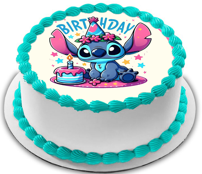 Cialda ostia per torta senza glutine tonda, LILO E STITCH, DISNEY, personalizzata con nome, cialda, disco, dolce, torte, cialde, foglio, ostie, cake topper, decorazioni, DH