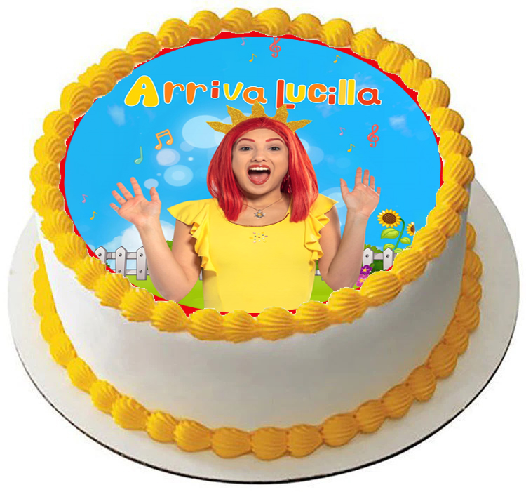 Cialda ostia per torta senza glutine tonda, LUCILLA, personalizzata con nome, disco, dolce, torte, cialde, ostie, cake topper, AC