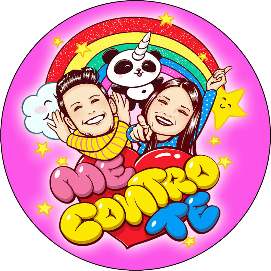 Cialda in ostia commestibile per torta tonda ME CONTRO TE, LUI E SOFI, personalizzata con nome, disco, dolce, torte, cialde, foglio, ostie, cake topper, decorazioni, AG