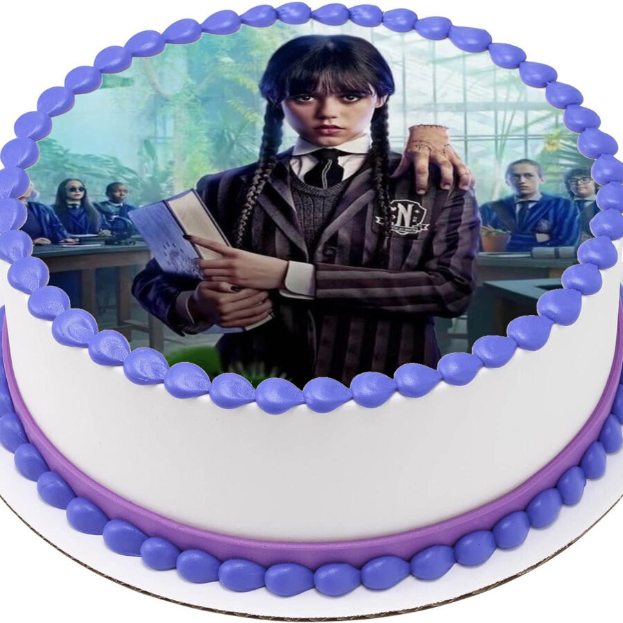 Cialda ostia senza glutine per torta tonda, MERCOLEDI, personalizzata con nome, disco, dolce, torte, cialde, fogli, ostie, cake topper, decorazioni, AS