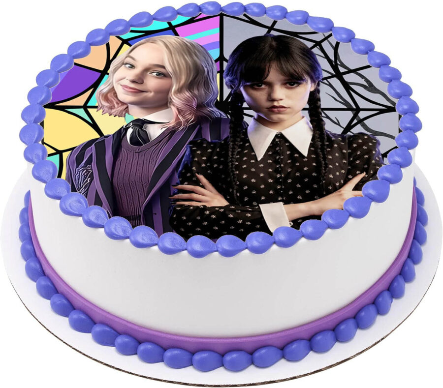 Cialda ostia senza glutine per torta tonda, MERCOLEDI, personalizzata con nome, disco, dolce, torte, cialde, fogli, ostie, cake topper, decorazioni, AE