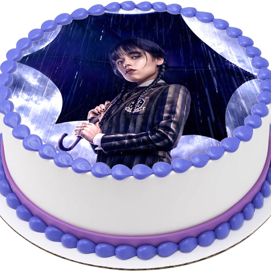 Cialda ostia senza glutine per torta tonda, MERCOLEDI, personalizzata con nome, disco, dolce, torte, cialde, fogli, ostie, cake topper, decorazioni, AR