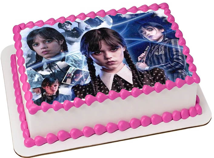 Cialda ostia senza glutine per torta rettangolare, MERCOLEDI, personalizzata con nome, disco, dolce, torte, cialde, fogli, ostie, cake topper, decorazioni, AQ