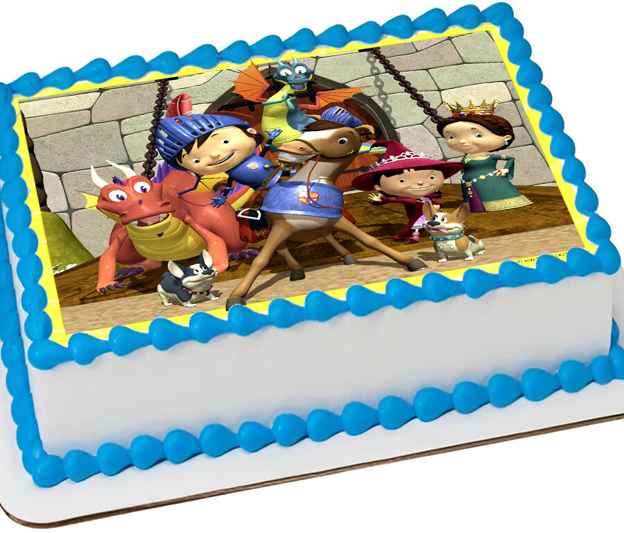 Cialda ostia senza glutine per torta rettangolare, MIKE IL CAVALIERE, personalizzata con nome, disco, dolce, torte, cialde, ostie, cake topper, decorazioni, AM